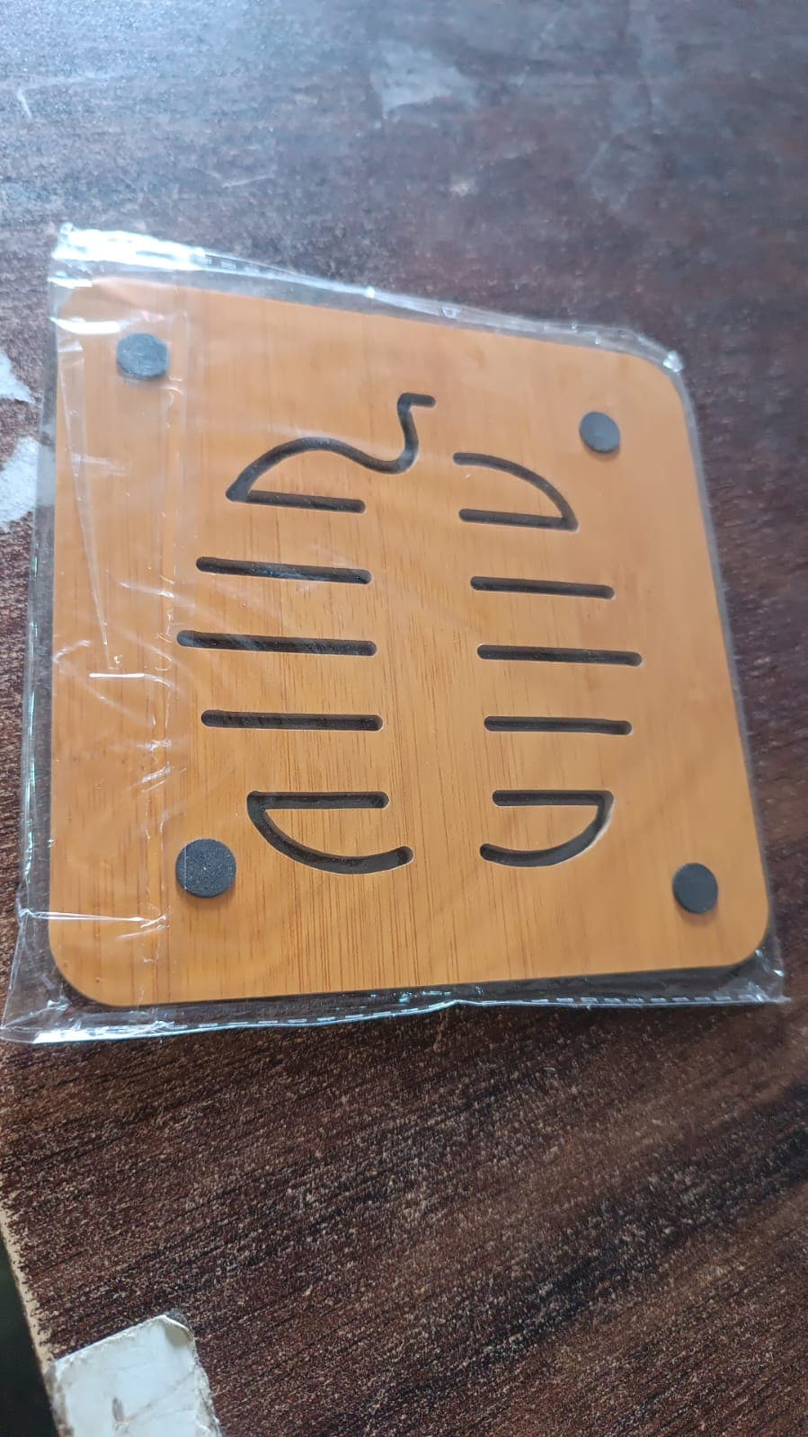 Square Bamboo Wood Table Place mat Hot Pot Cup Mat Tea Coaster(14—14 Cm / 1 Pc) thumbnail 8