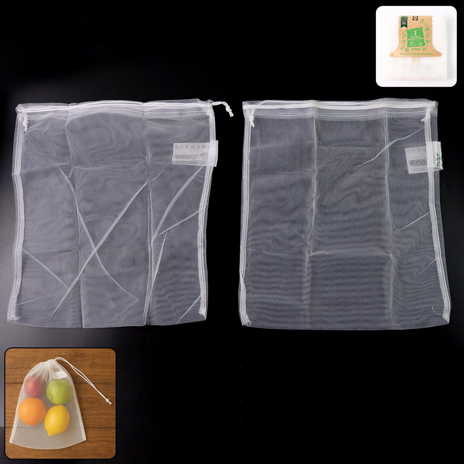 Reusable Mesh Produce Bags 2 Pc thumbnail 2