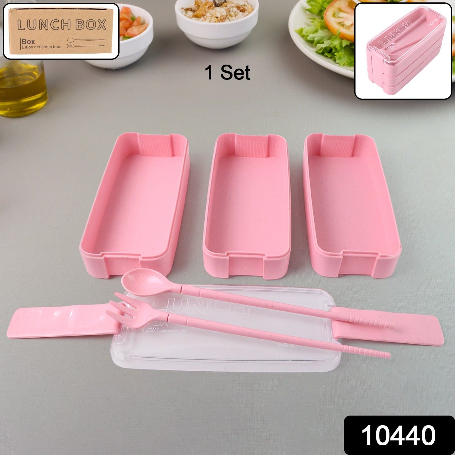 3Layer Bento Lunch Box Set thumbnail 1
