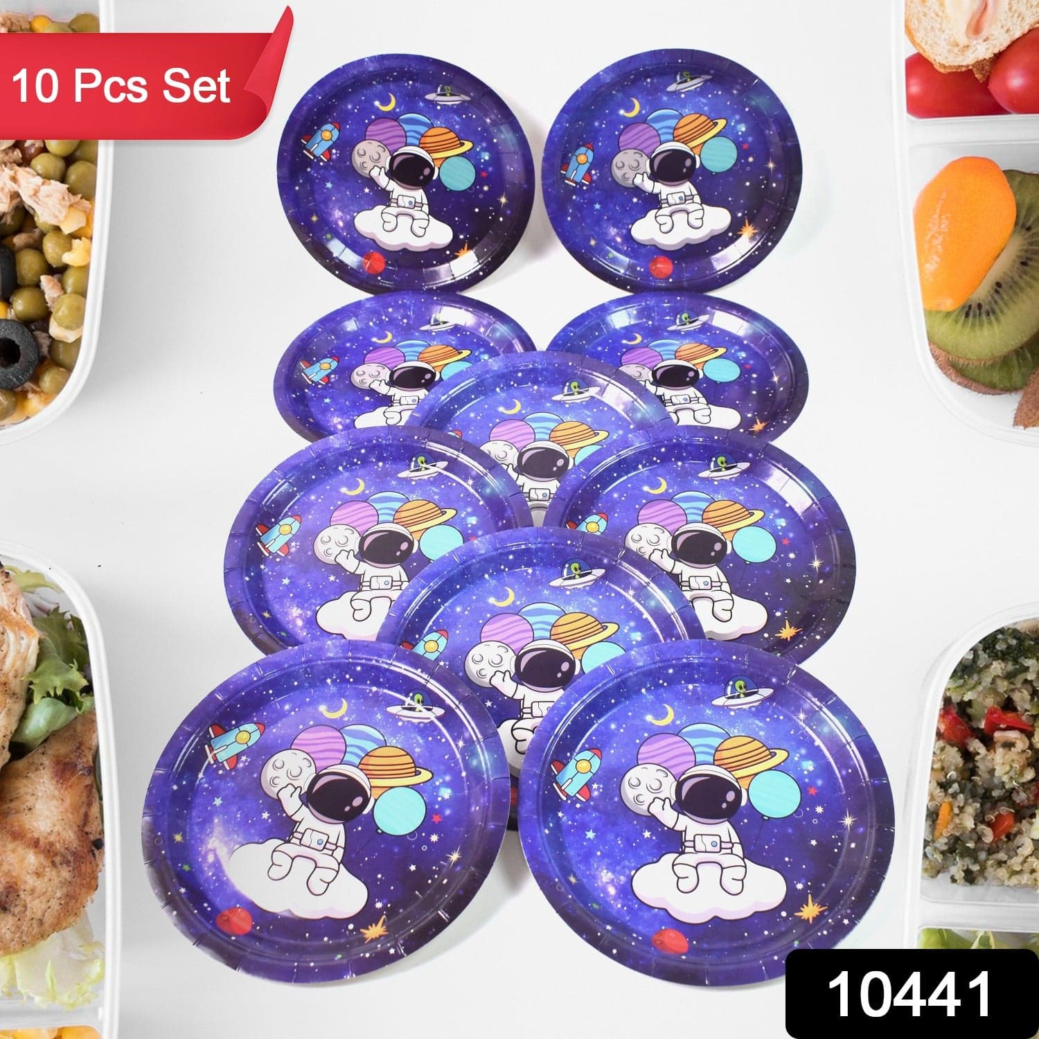Round Plates Disposable Paper Plates Happy Birthday, Gift (10 Pcs Set / Mix Design) thumbnail 2