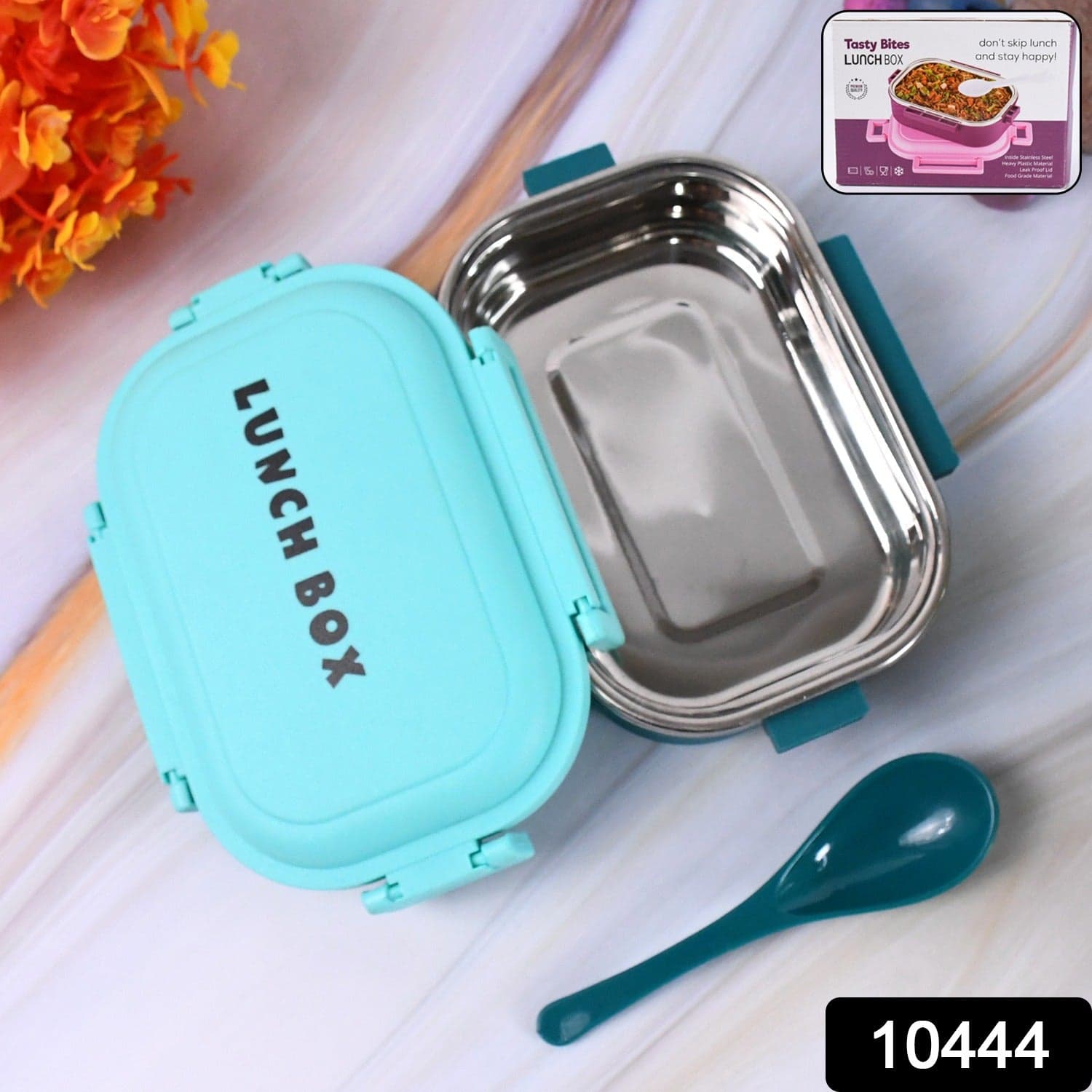 Insulated Testy Stainless Steel Leakproof Lunch Box With Spoon (1 Set) thumbnail 2