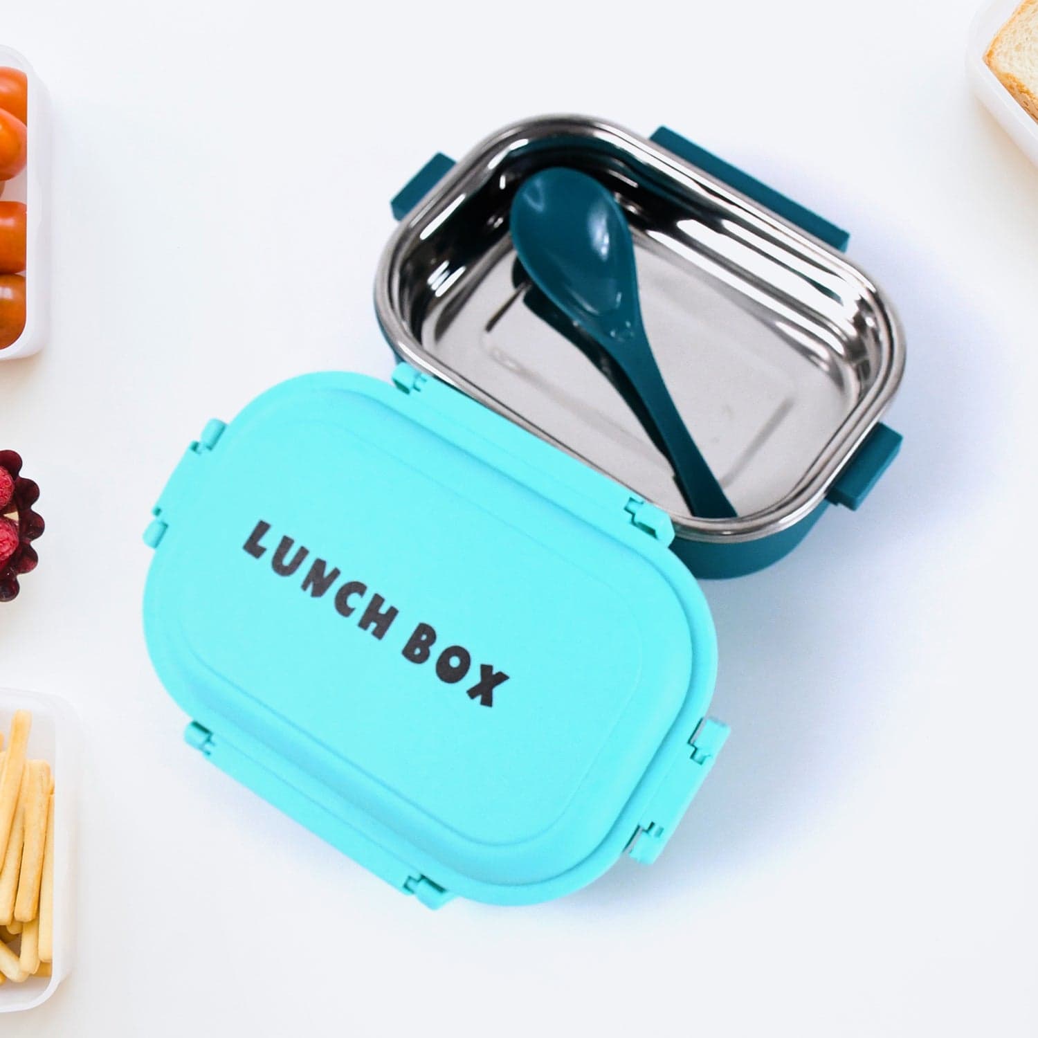 Insulated Testy Stainless Steel Leakproof Lunch Box With Spoon (1 Set) thumbnail 5
