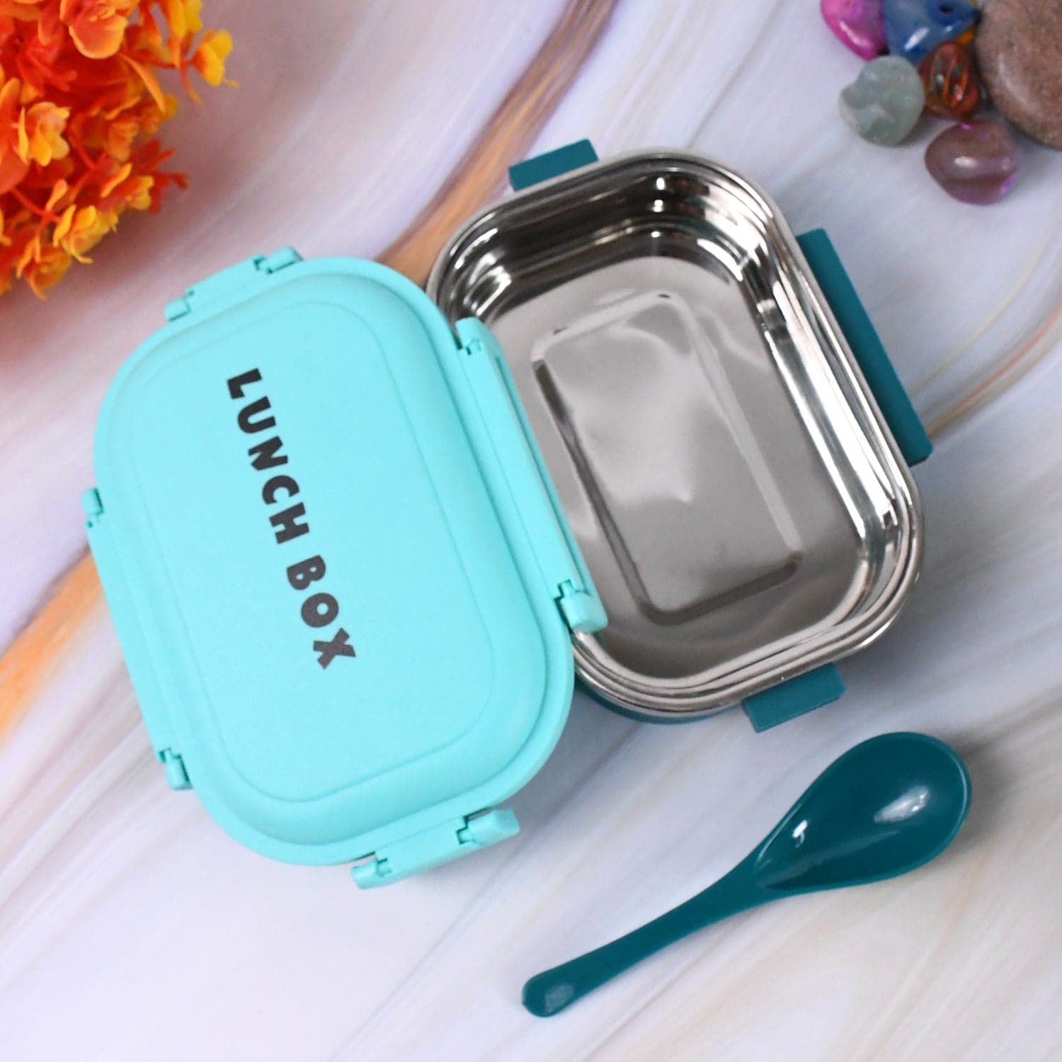 Insulated Testy Stainless Steel Leakproof Lunch Box With Spoon (1 Set) thumbnail 6