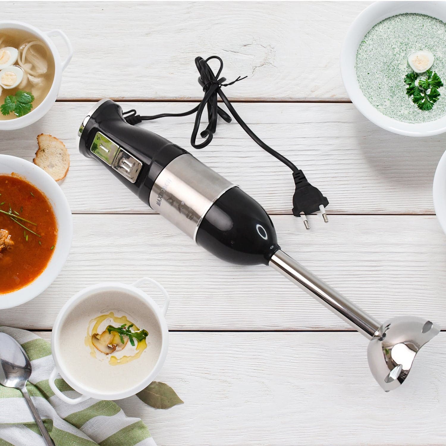 Stainless Steel Handheld Emulsion Blender With Four-blade Blade (1500W / 1 Pc) thumbnail 7