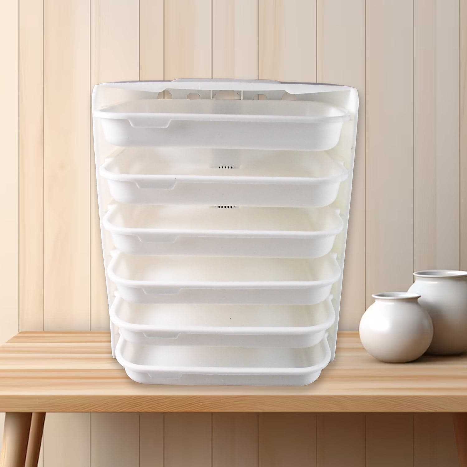 Plastic 6 Layer Wall-Mounted Food Organizer Rack (1 Set) thumbnail 1