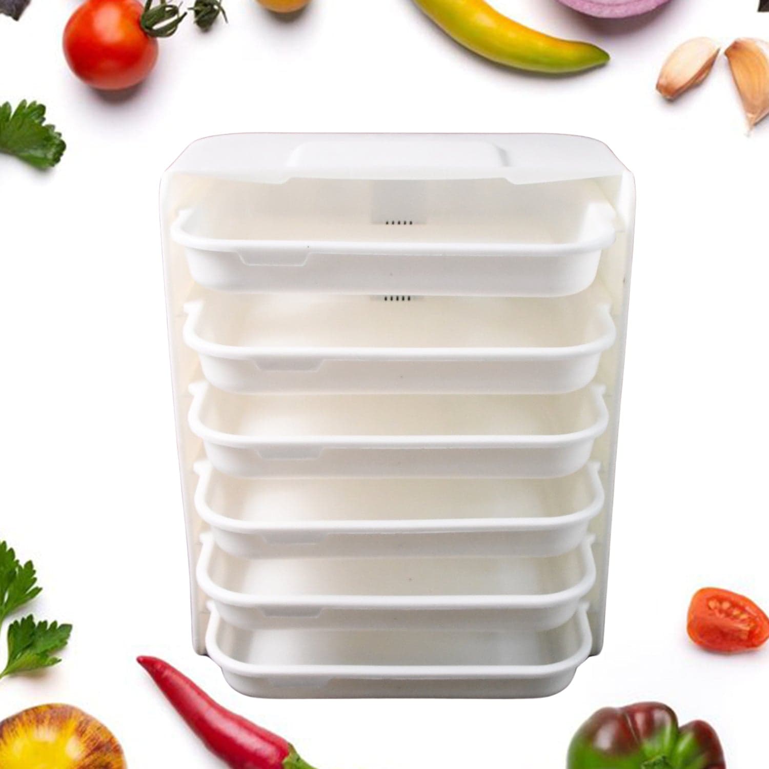 Plastic 6 Layer Wall-Mounted Food Organizer Rack (1 Set) thumbnail 5