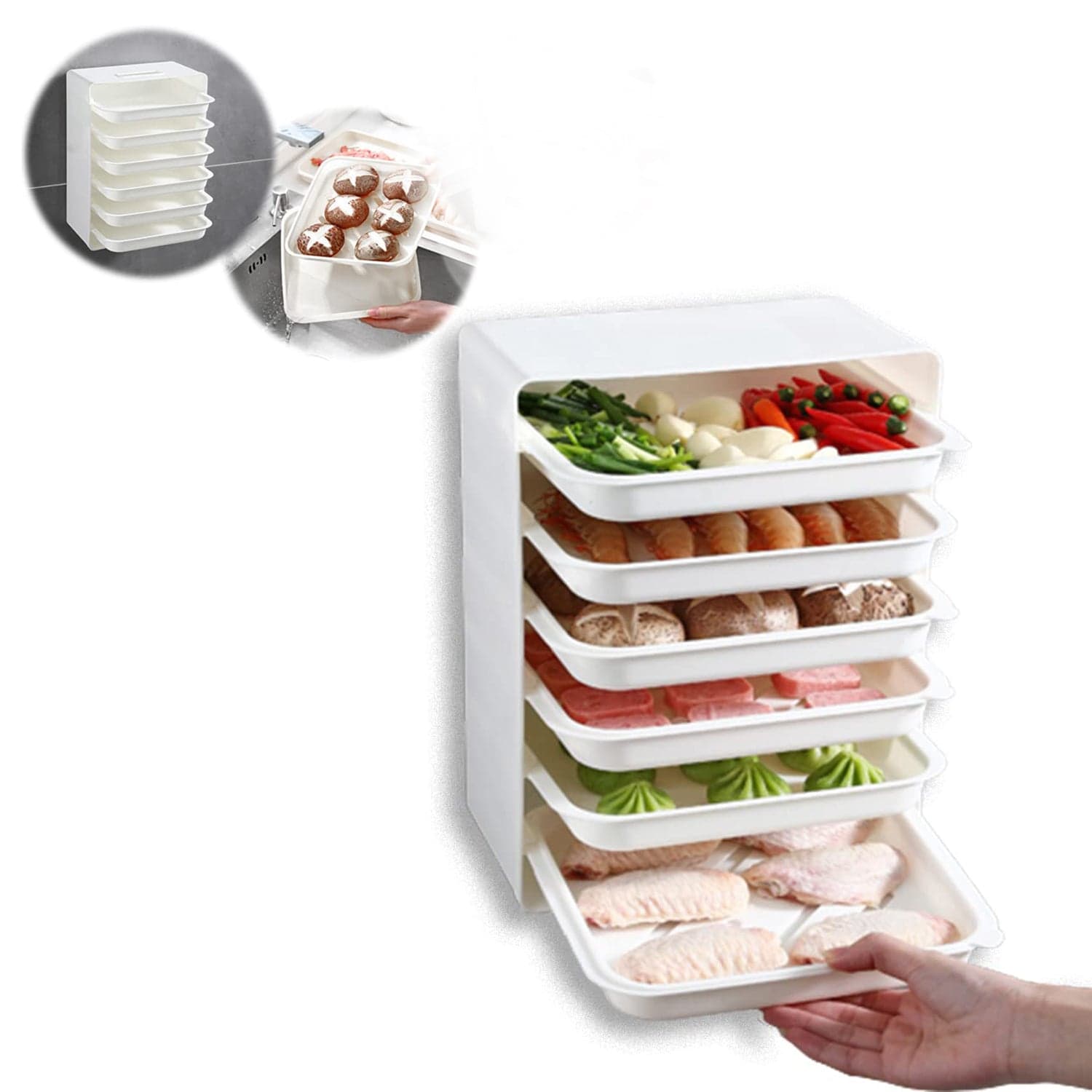 Plastic 6 Layer Wall-Mounted Food Organizer Rack (1 Set) thumbnail 8