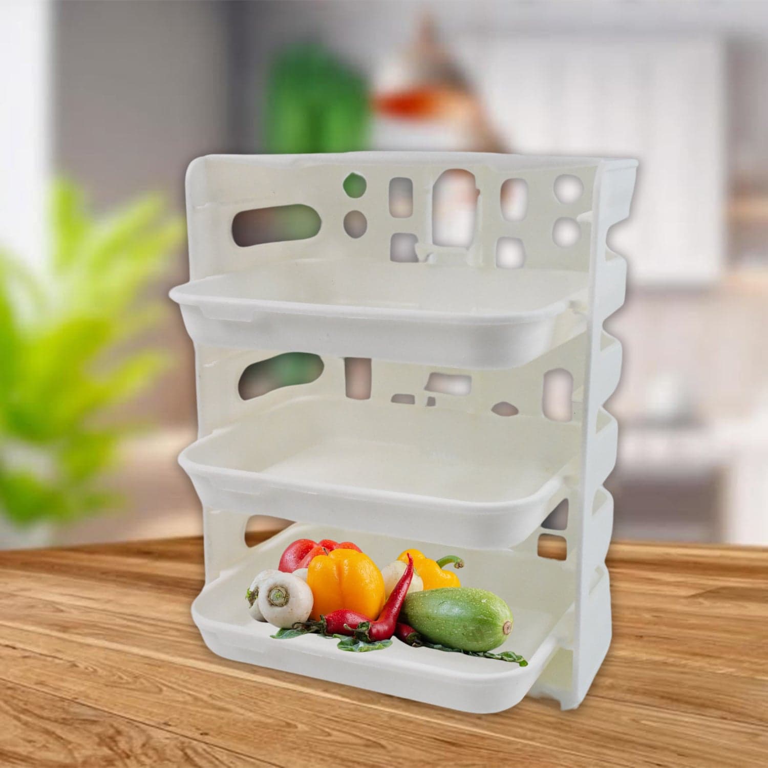 Plastic 3 Layer Wall-Mounted Food Organizer Rack (1 Set) thumbnail 6