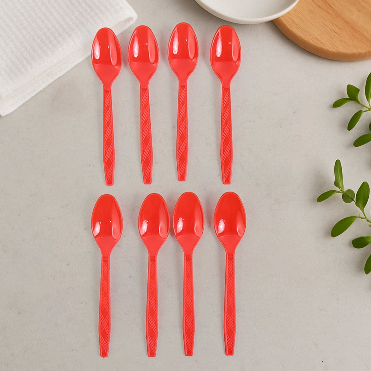 Reusable Home Dining Plastic Spoons 8 Pc thumbnail 2