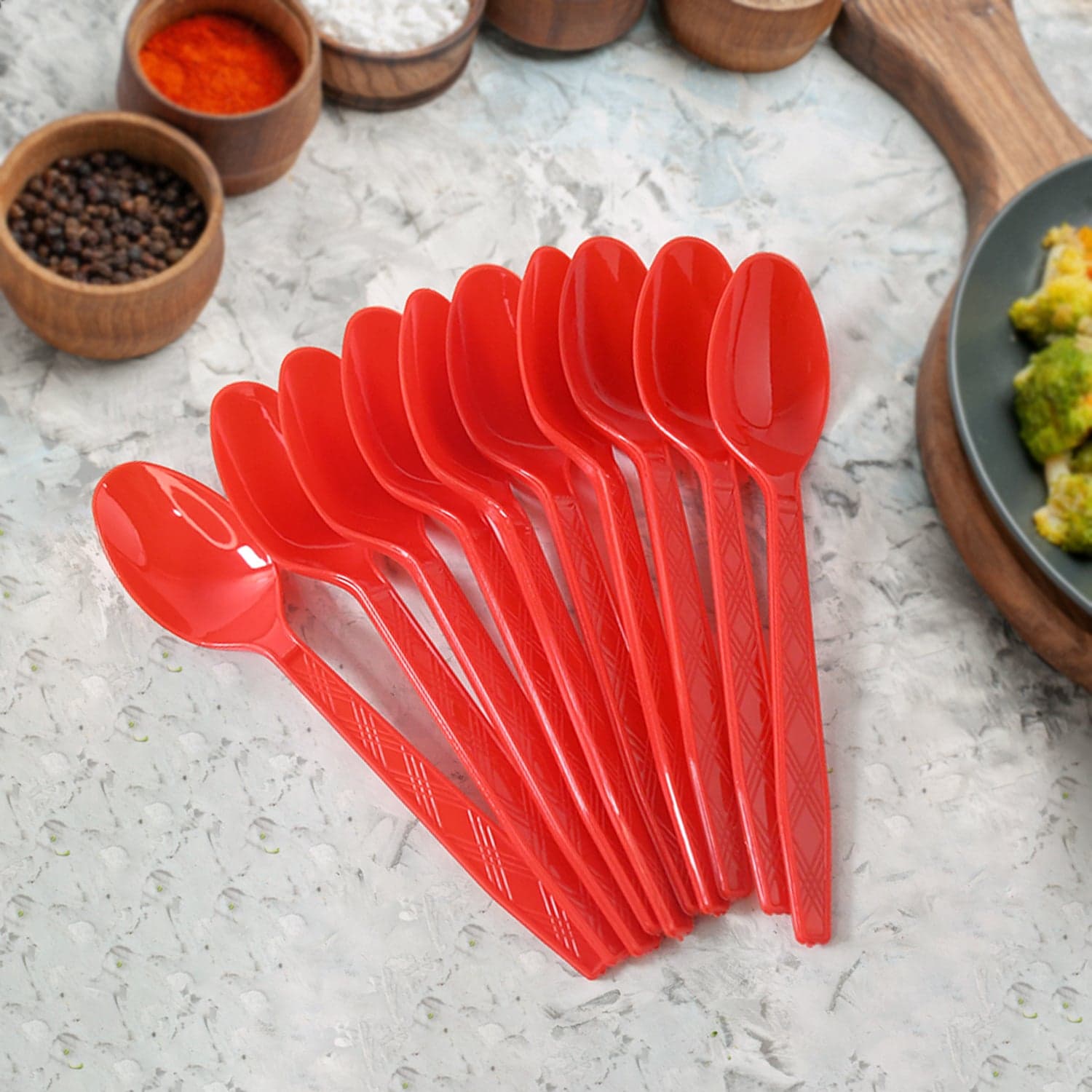 Reusable Food Grade Plastic Spoons 24 Pc thumbnail 3
