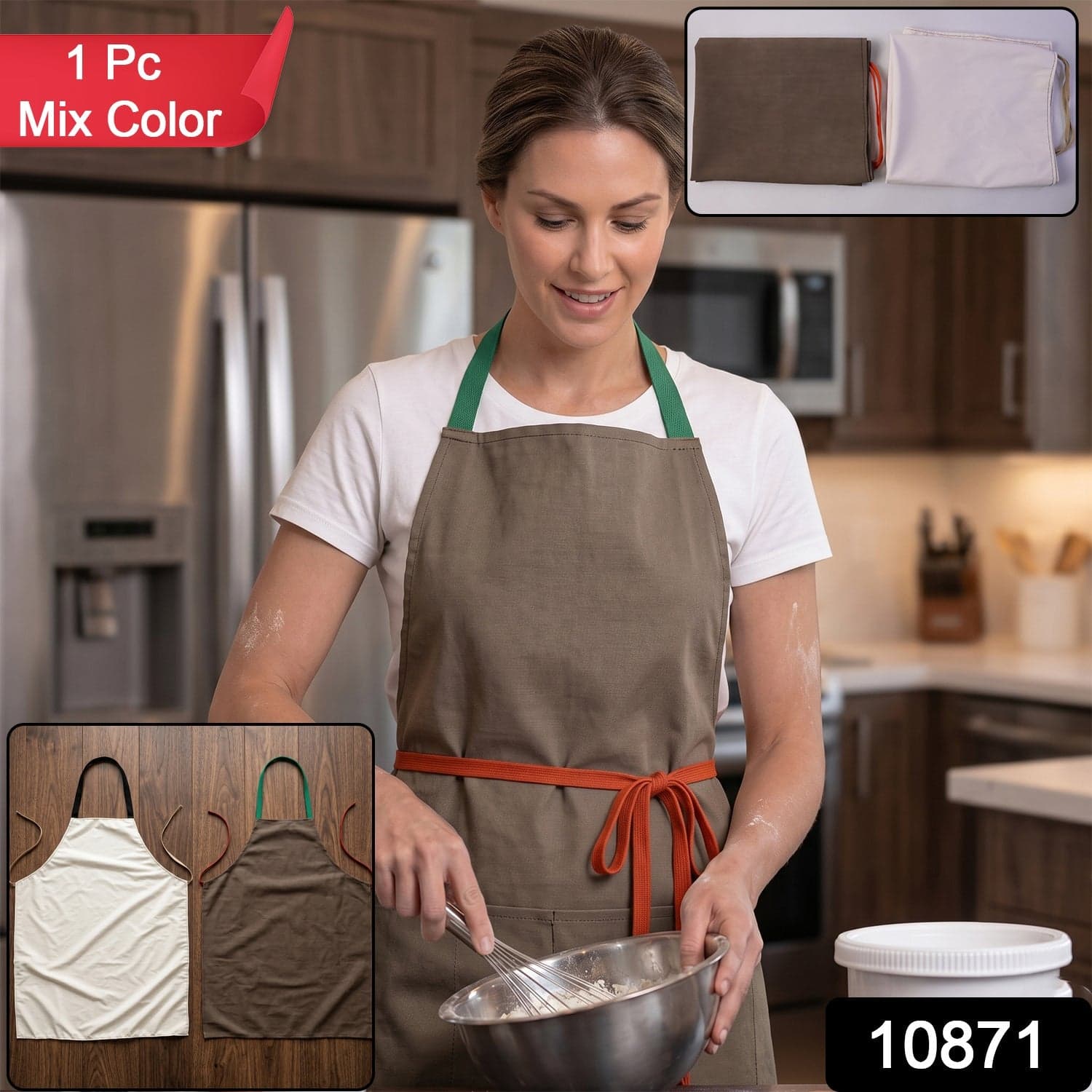 Waterproof Kitchen Apron the Adjustable with Pockets for Cooking thumbnail 2
