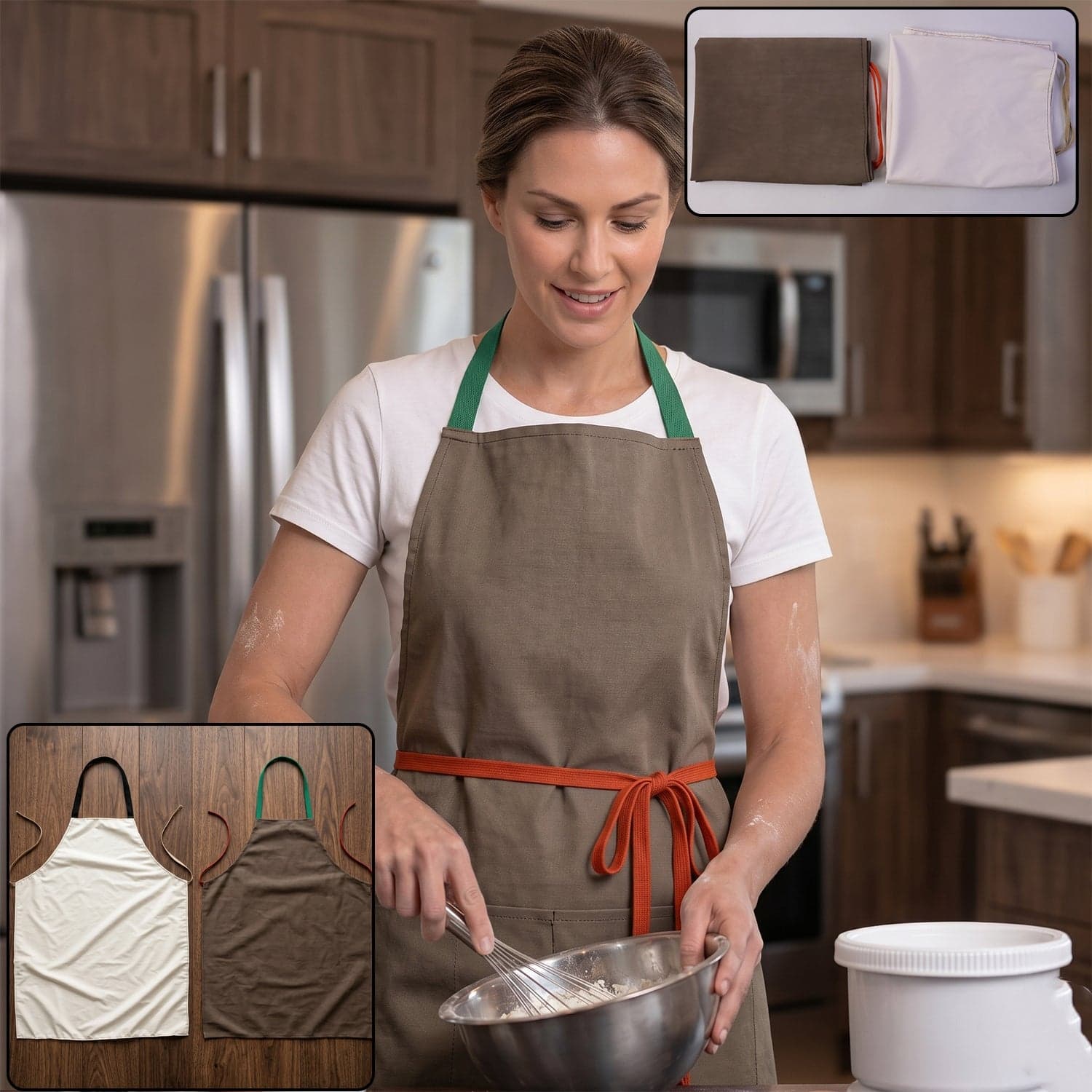 Waterproof Kitchen Apron the Adjustable with Pockets for Cooking thumbnail 3