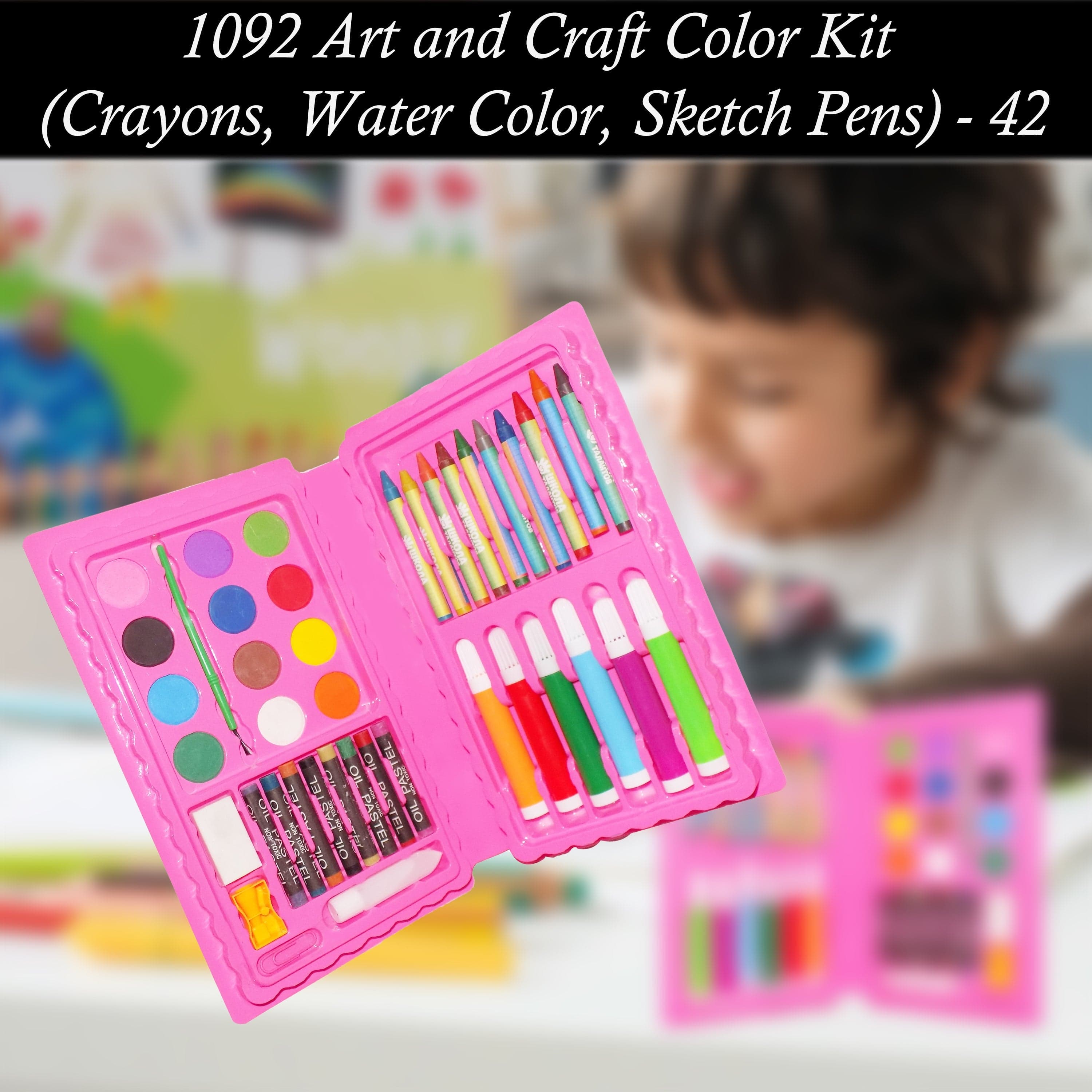 Coloring Combo Colors Box Color Pencil, Crayons, Water Color, Sketch Pens Set of 42 thumbnail 3