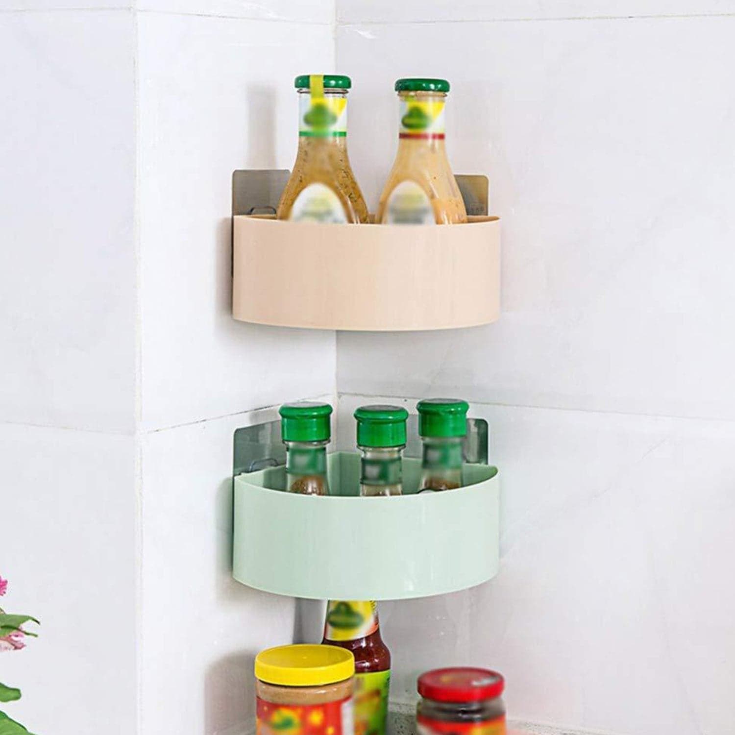 Plastic Multipurpose Kitchen Bathroom Shelf Wall Holder Storage Rack (Loose Pack) thumbnail 4