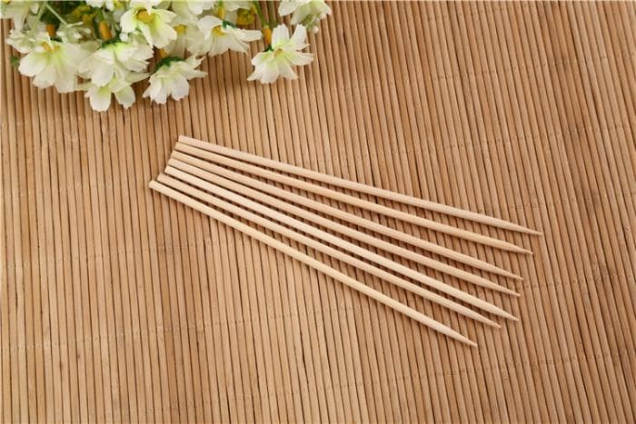 Camping Wooden Color Bamboo Bbq Skewers Of 20Cm Barbecue Shish Kabob Sticks For Fruit thumbnail 6
