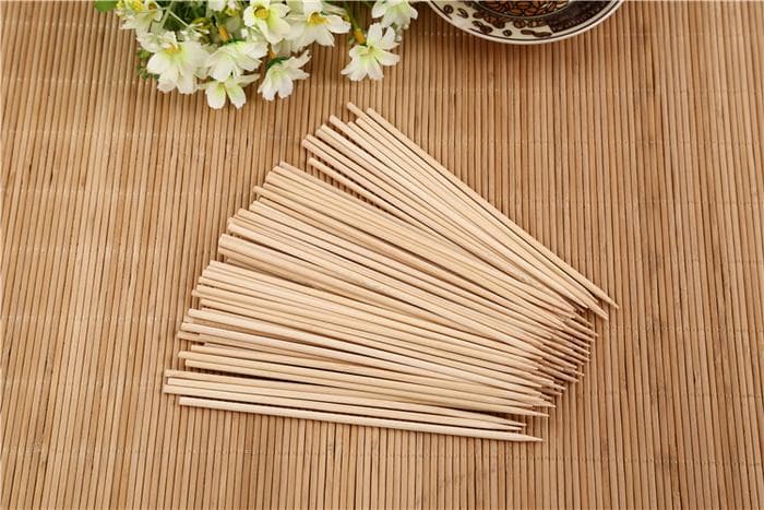 Camping Wooden Color Bamboo BBQ Skewers Barbecue Shish Kabob Sticks Fruit Kebab Meat Party Fountain Bamboo BBQ Sticks Skewers Wooden (30cm) thumbnail 6