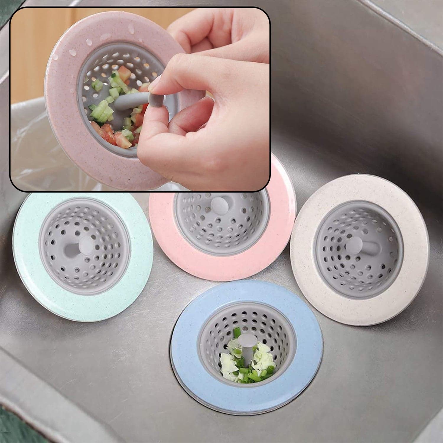 Silicon Sink Strainer Kitchen Drain Basin Basket Sink Drainer thumbnail 1