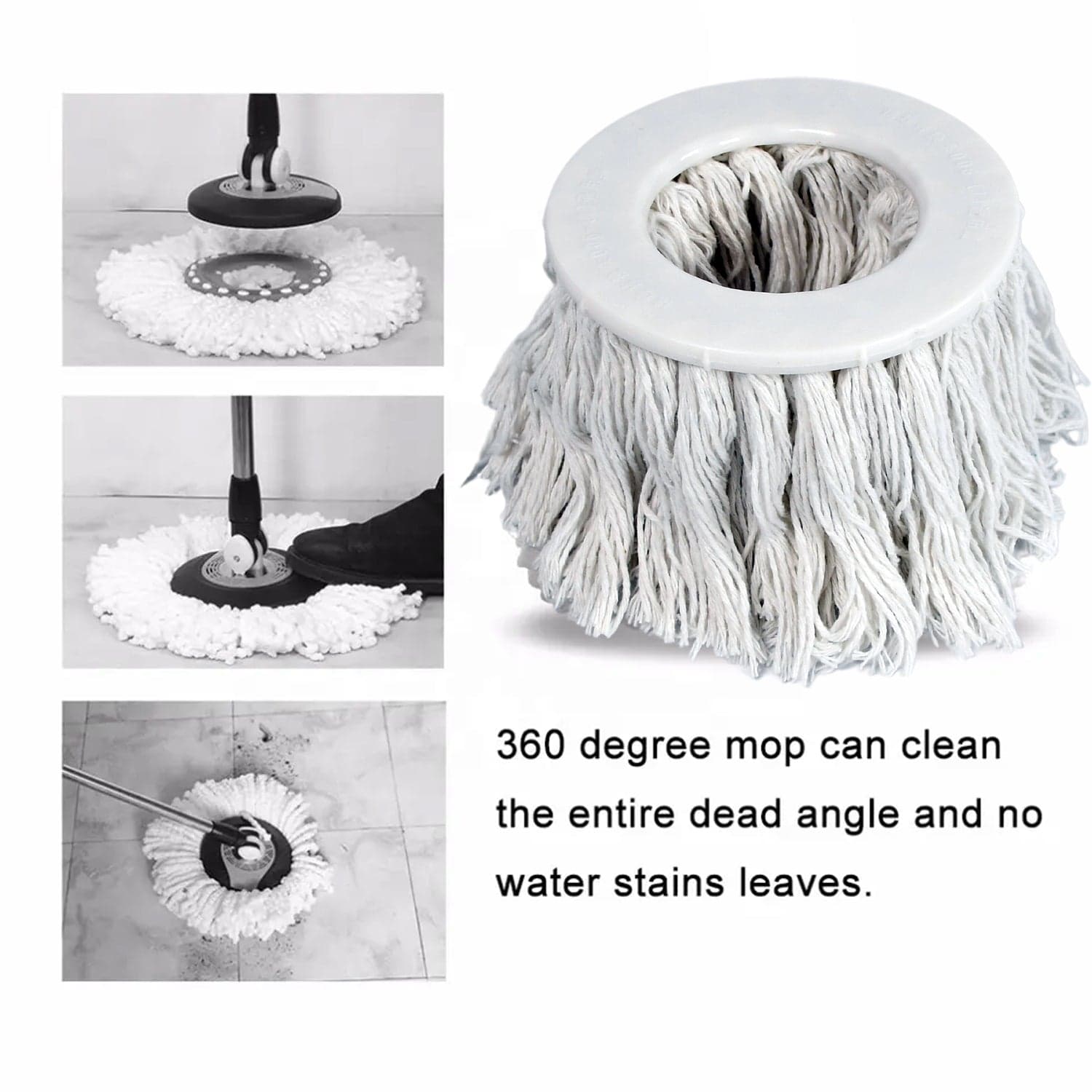 Microfiber Spin Mop Replacement Head Round Shape Standard Size Spin mop Refills For All Type Mop Use thumbnail 3