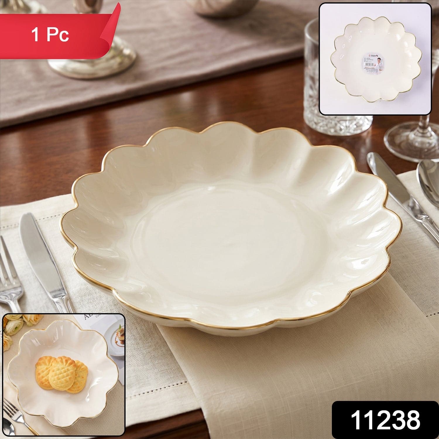 Lotus Flower Decorative Serving Tray the Elegant Snack & Dry Fruit Platter thumbnail 2