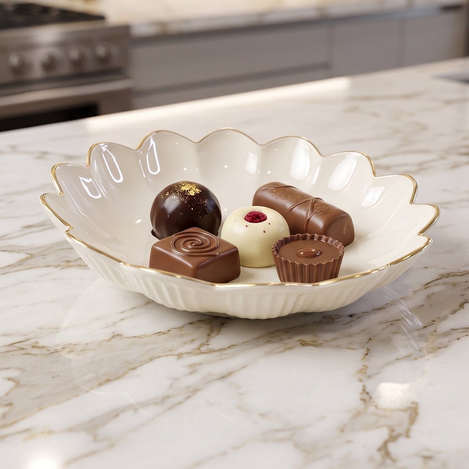 Lotus Flower Decorative Serving Tray the Elegant Snack & Dry Fruit Platter thumbnail 3