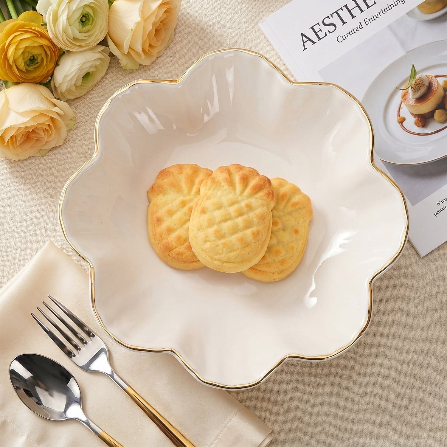 Lotus Flower Decorative Serving Tray the Elegant Snack & Dry Fruit Platter thumbnail 7