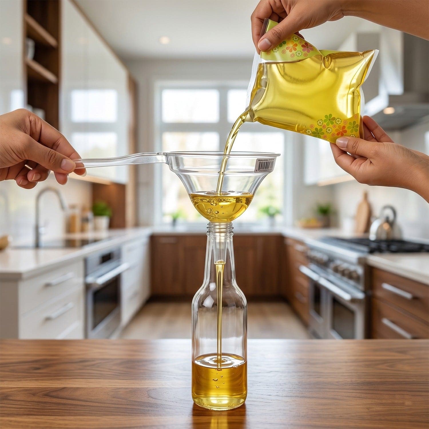 Kitchen Funnel with Handle the Spill-Free Wide Mouth Pouring Tool thumbnail 4