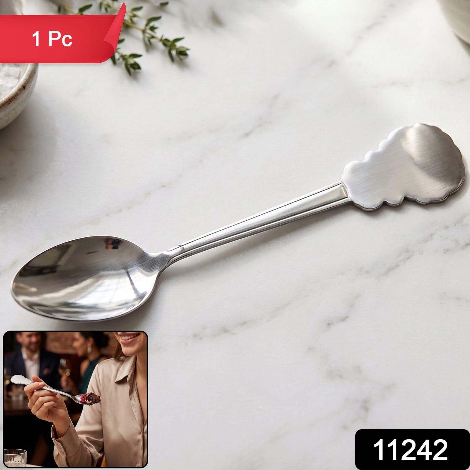 Stainless Steel Dinner Spoon the Elegant Carved Handle for Daily Use thumbnail 2