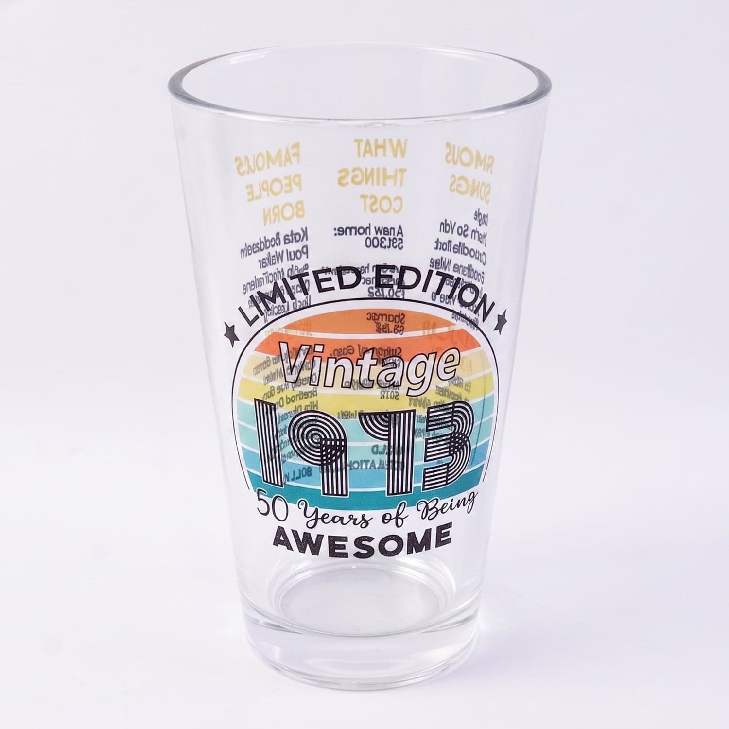 Printed Vintage Trivia Drinking Glass the Unique Novelty Gift thumbnail 5