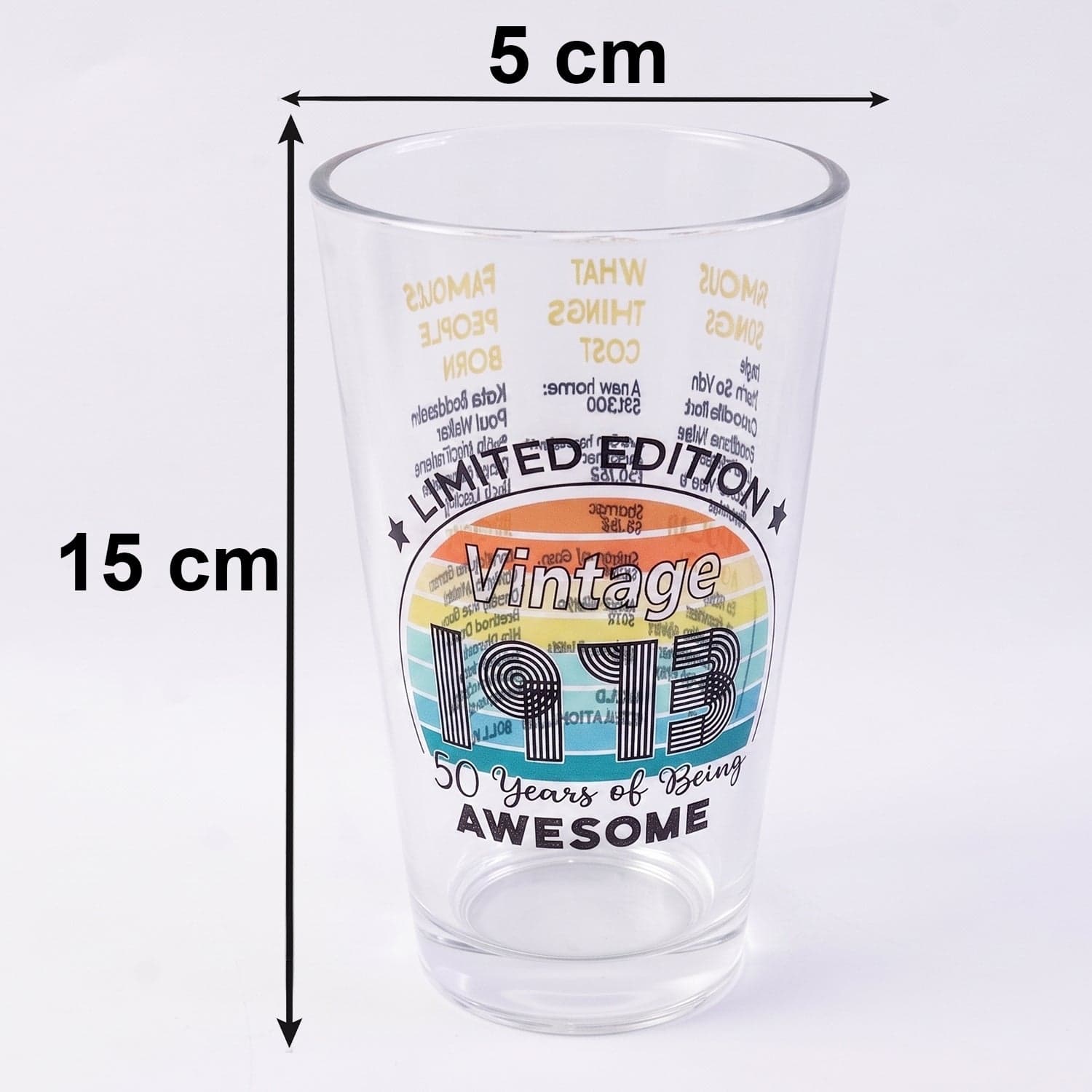Printed Vintage Trivia Drinking Glass the Unique Novelty Gift thumbnail 6