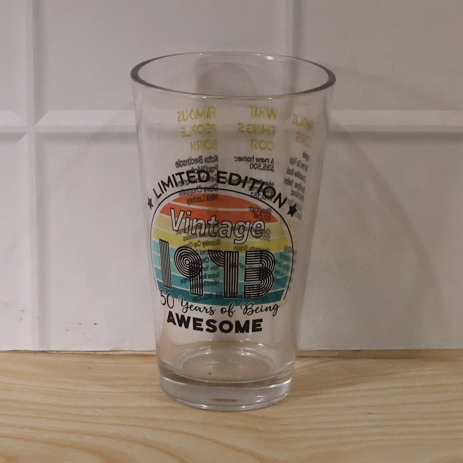 Printed Vintage Trivia Drinking Glass the Unique Novelty Gift thumbnail 9
