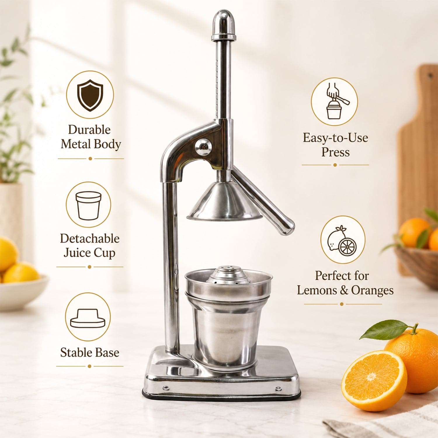 Citrus Juicer the Heavy Duty Manual Press for Maximum Extraction thumbnail 4