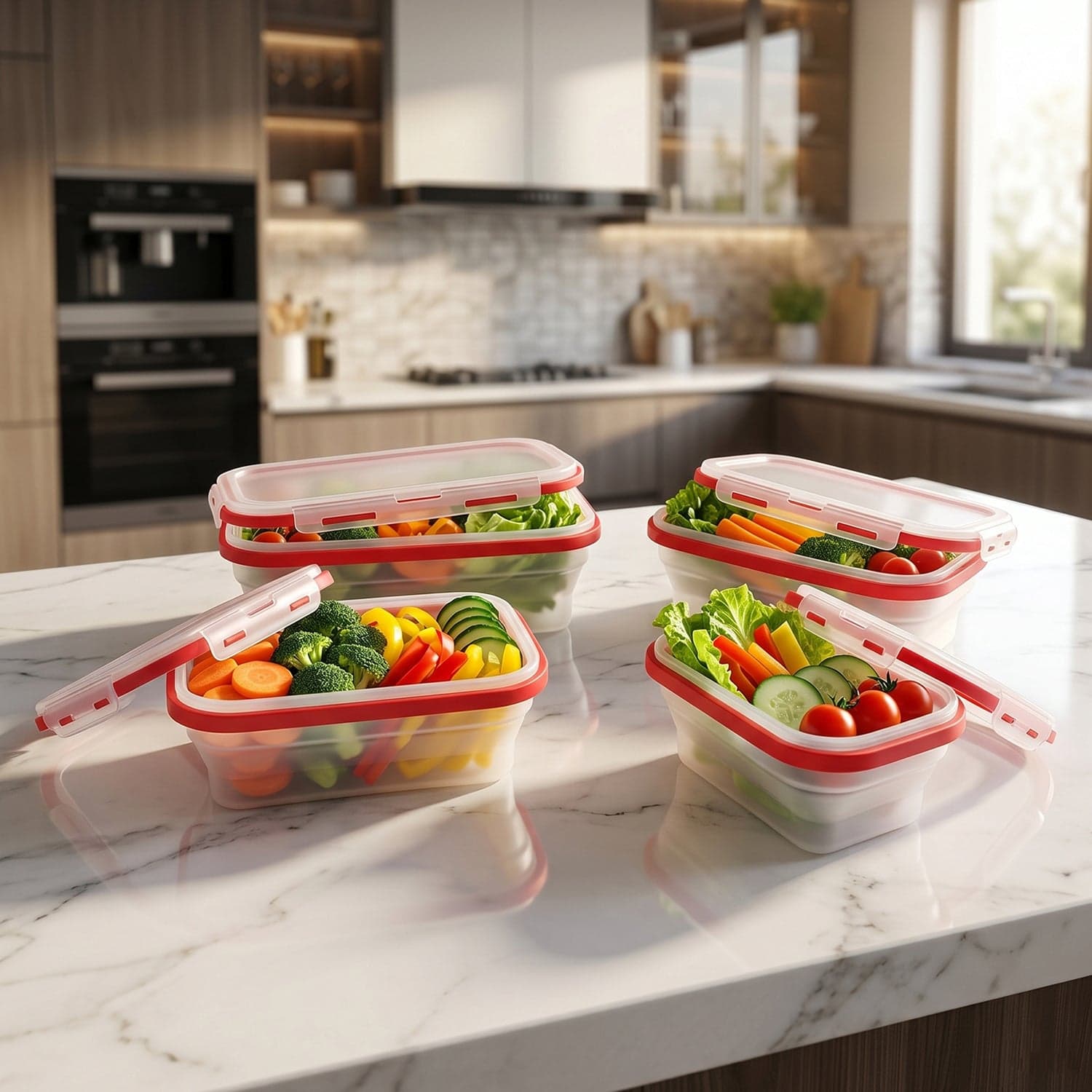 Collapsible Food Storage Container Set the Space-Saving & Airtight thumbnail 8