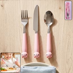 Kids Stainless Steel Cutlery Set the Safe, Durable & Portable
