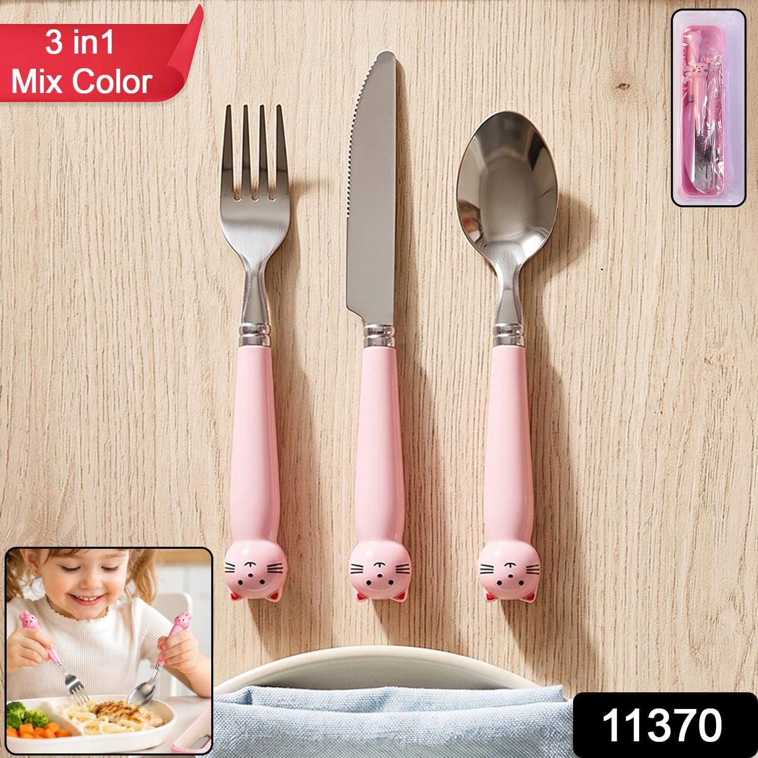 Kids Stainless Steel Cutlery Set the Safe, Durable & Portable thumbnail 2