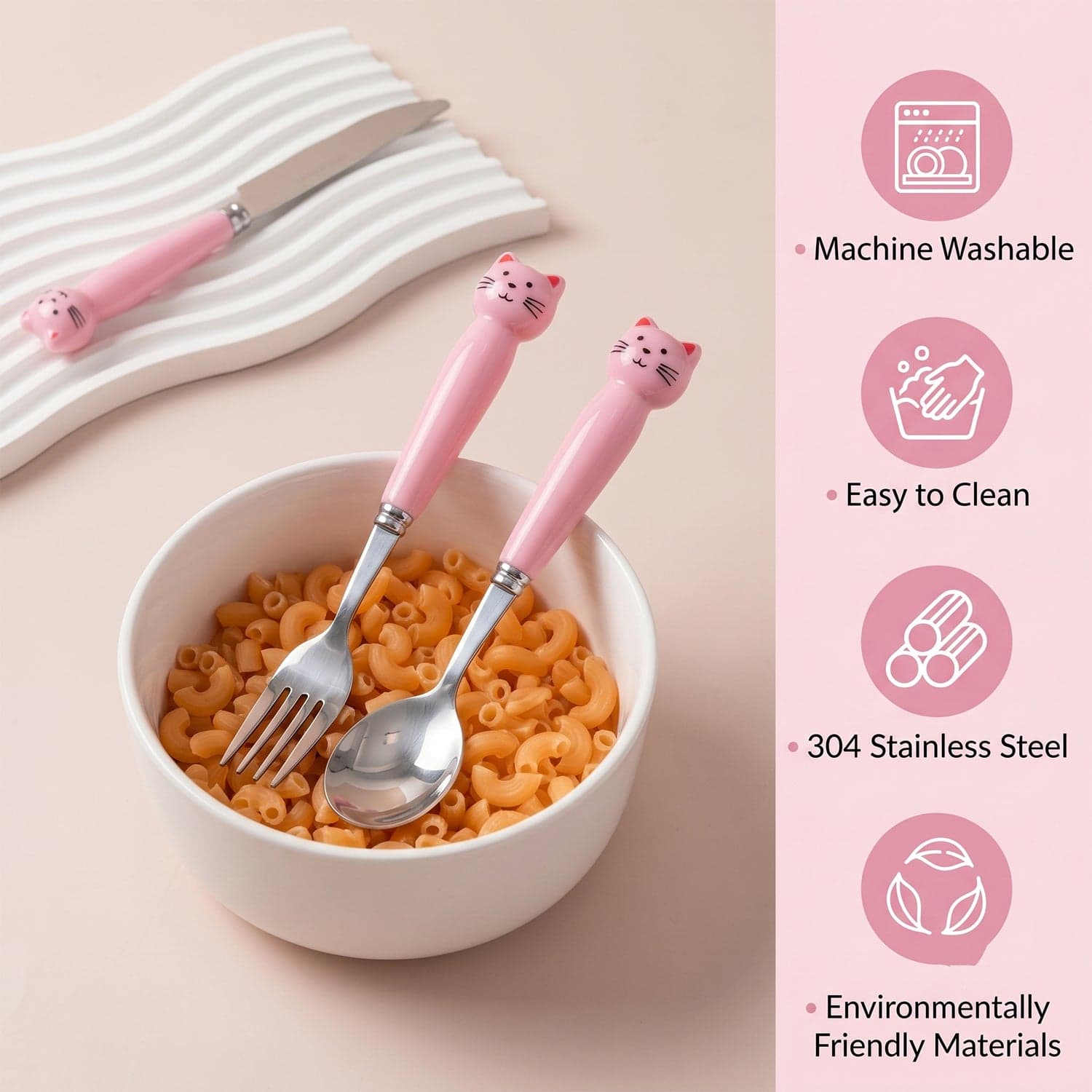 Kids Stainless Steel Cutlery Set the Safe, Durable & Portable thumbnail 3