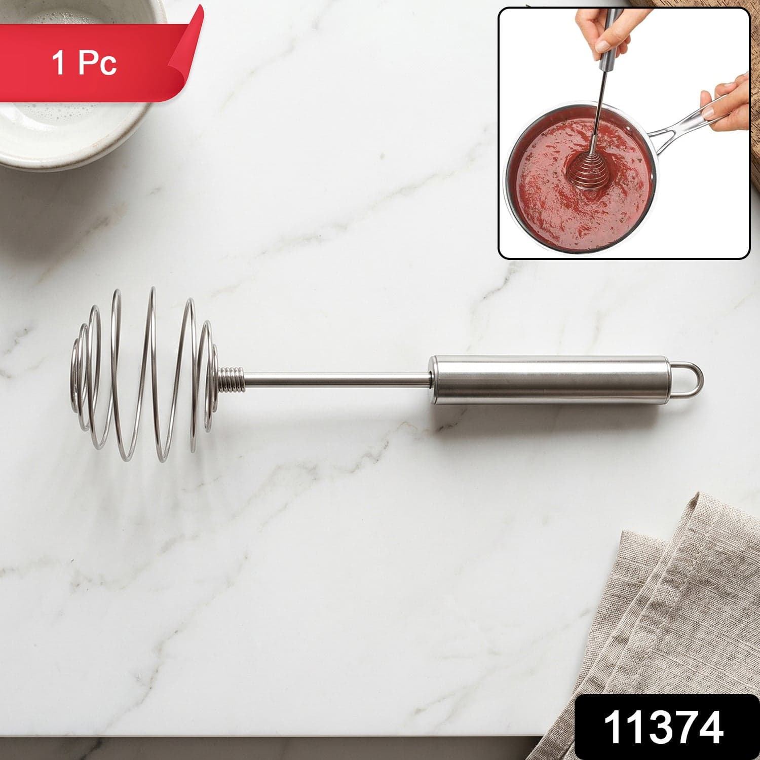 Stainless Steel Large Round Spring Whisk the Durable Kitchen Tool thumbnail 2