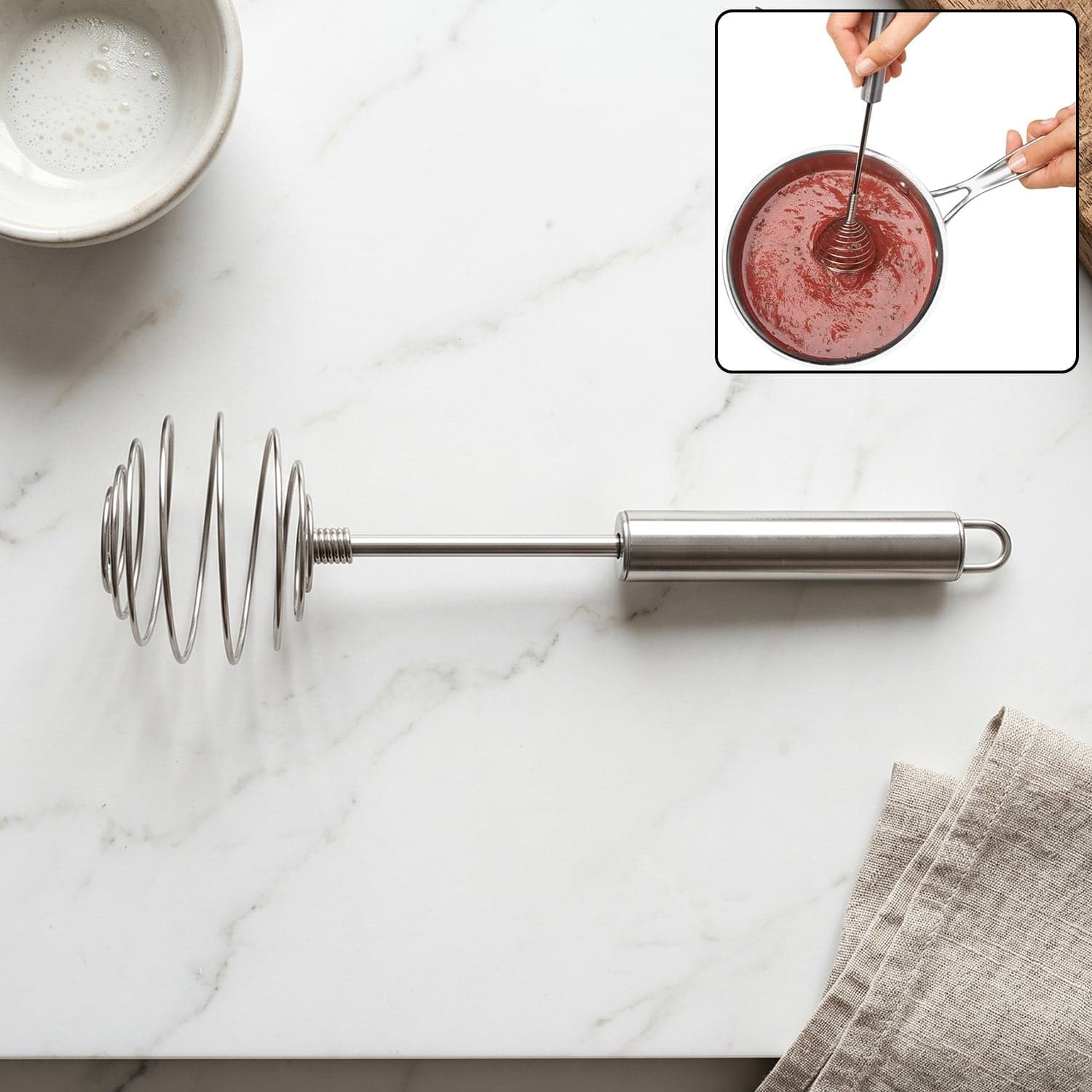 Stainless Steel Large Round Spring Whisk the Durable Kitchen Tool thumbnail 3