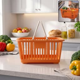 Plastic Storage Basket with Foldable Handles the Compact & Durable Organiser