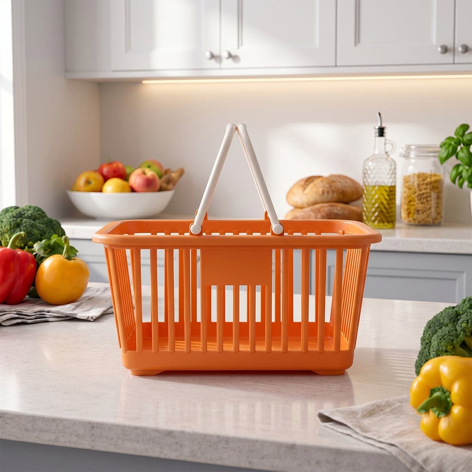Plastic Storage Basket with Foldable Handles the Compact & Durable Organiser thumbnail 4