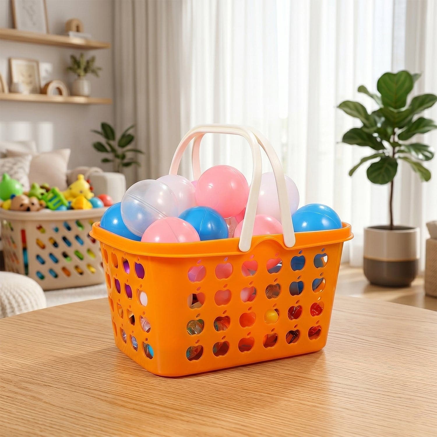 Plastic Storage Basket with Handle the Durable & Lightweight for Home & Shopping thumbnail 7