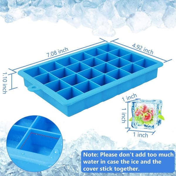 Silicone Ice Cube Trays 24 Cavity Per Ice Tray [Multicolour] thumbnail 5