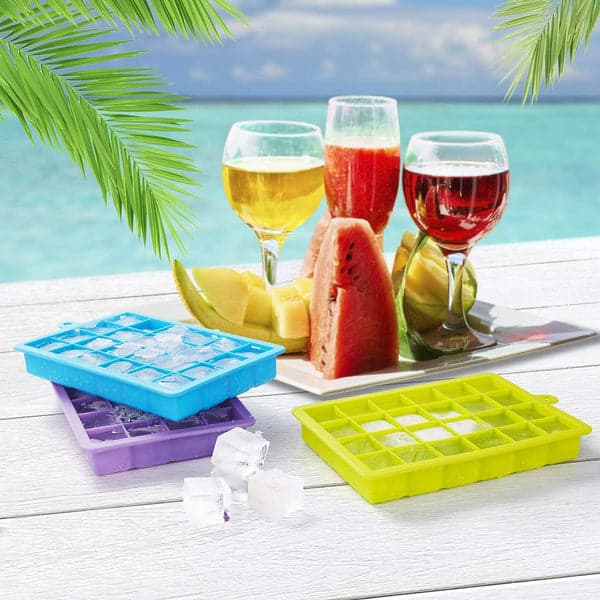 Silicone Ice Cube Trays 24 Cavity Per Ice Tray [Multicolour] thumbnail 6