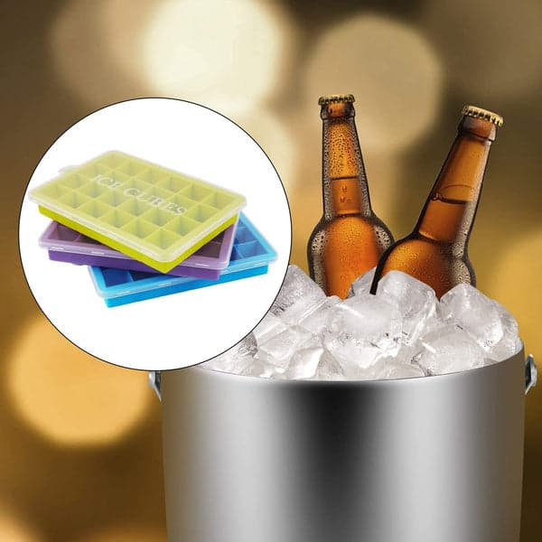 Silicone Ice Cube Trays 24 Cavity Per Ice Tray [Multicolour] thumbnail 8