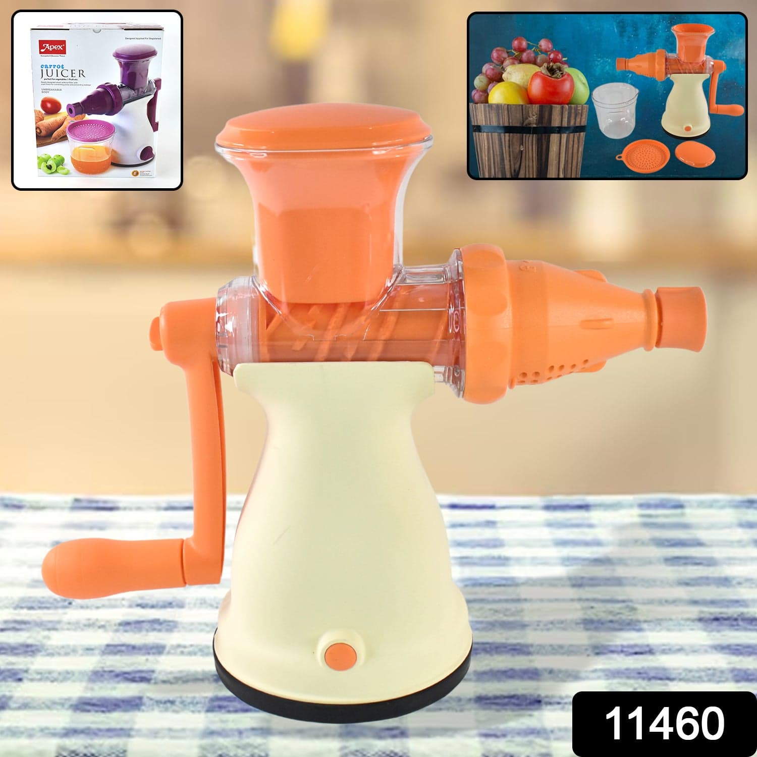 Apex Manual Carrot and Fruit Juicer of Heavy-Duty (1 Pc With Glass) thumbnail 2
