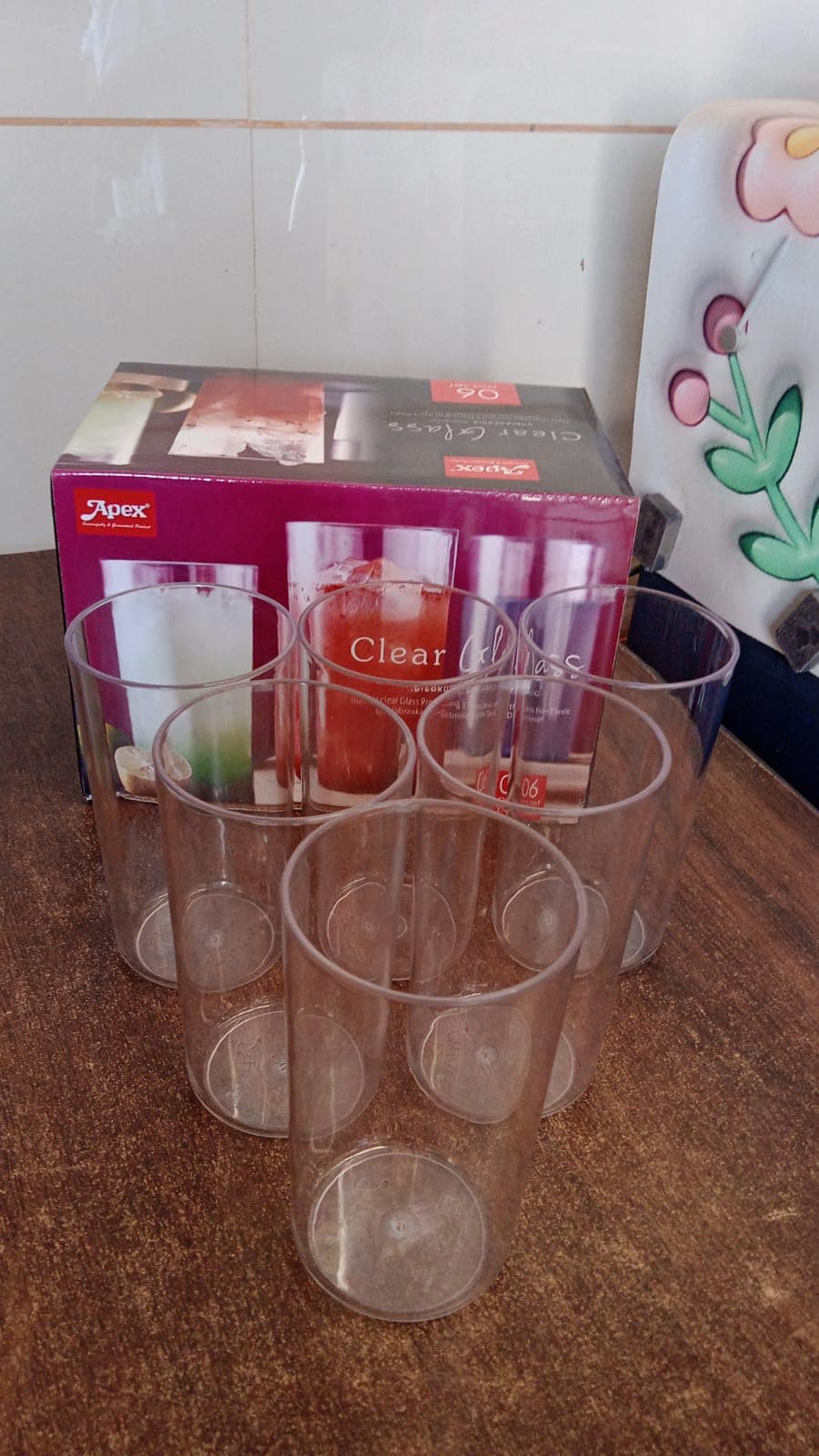 Apex Clear Plastic Tumbler / Glass Set of 6-Piece Unbreakable thumbnail 7