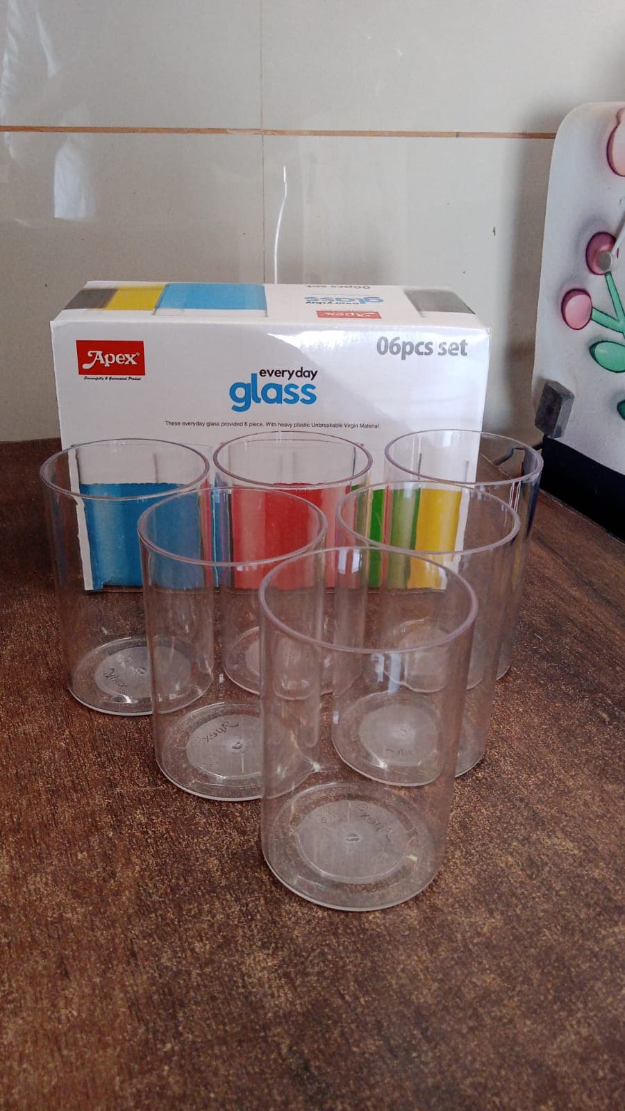 Apex Everyday Plastic Glass Set of 6 Pieces Lightweight & Unbreakable thumbnail 8