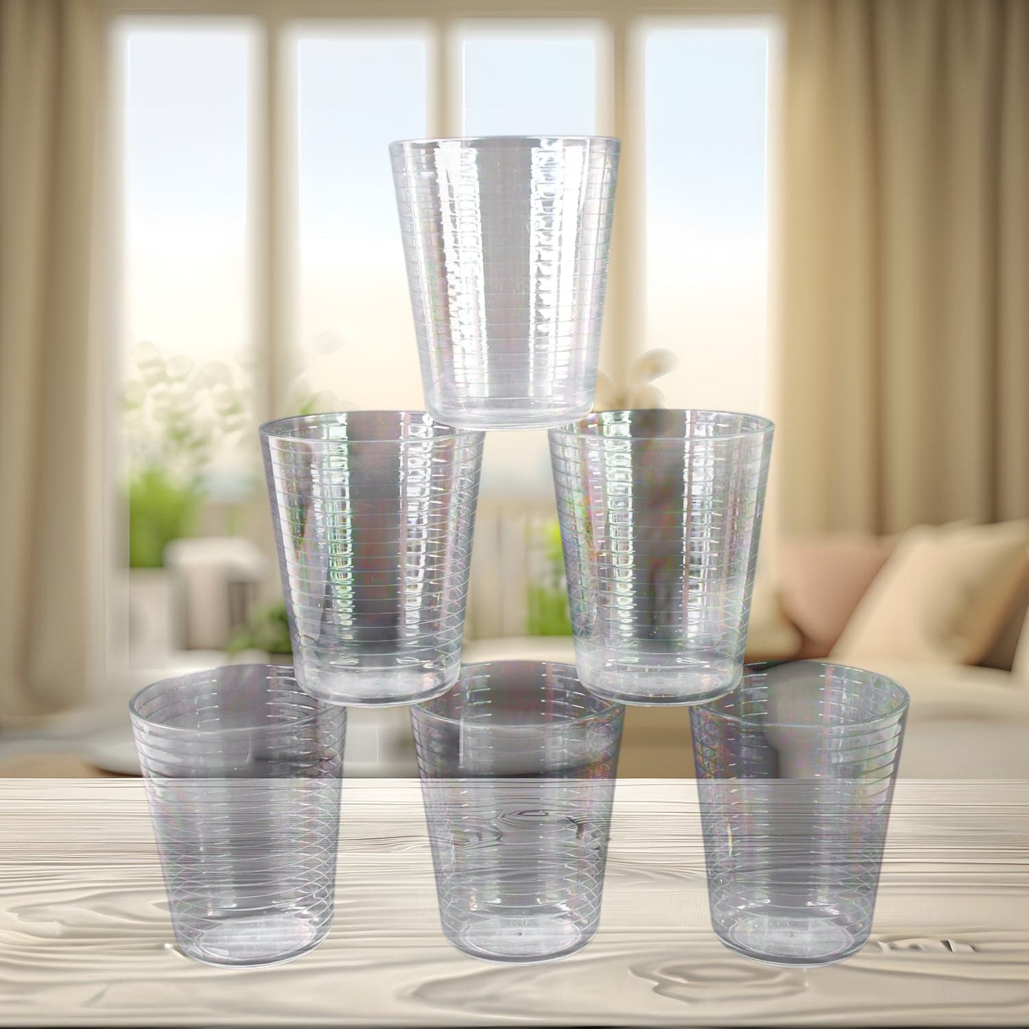 Apex Pyramid Ringo Plastic Glass of 300ml Approx | Durable, Crystal-Clear Tumbler thumbnail 6