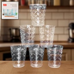 Apex Pyramid Design Unbreakable Plastic Glass of 300 ML