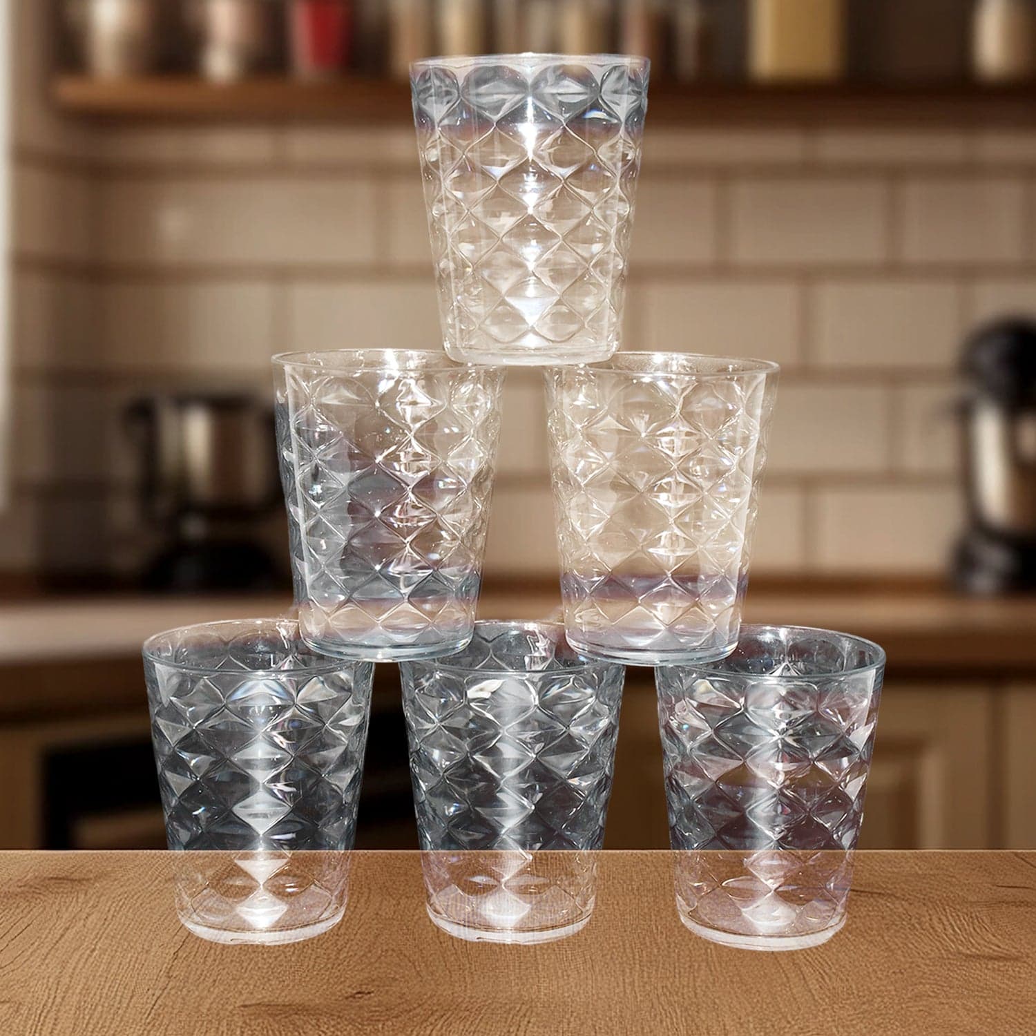 Apex Pyramid Design Unbreakable Plastic Glass of 300 ML thumbnail 7