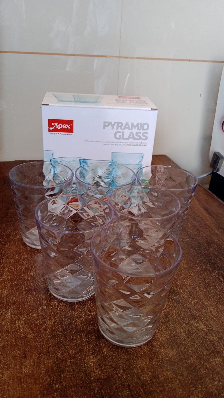 Apex Pyramid Design Unbreakable Plastic Glass of 300 ML thumbnail 8